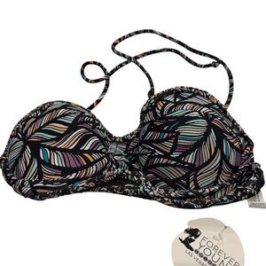 Forever Young Women's Bandeau Bikini‎ Top S Multicolor Geometric